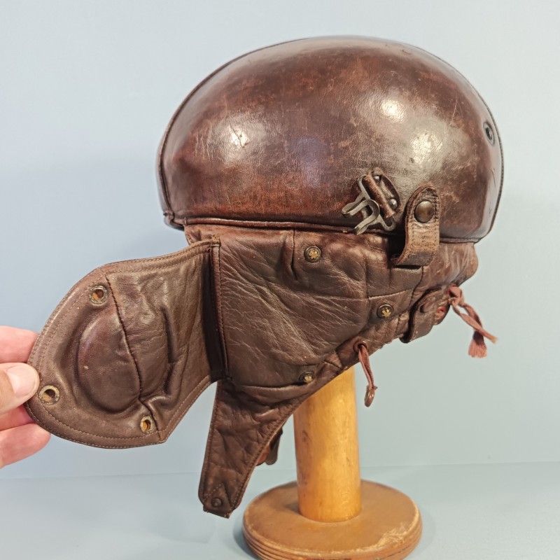 CASQUE DE PILOTE AVIATION 1940 EN CUIR GUENEAU AIRAILE OU ZINSZNER