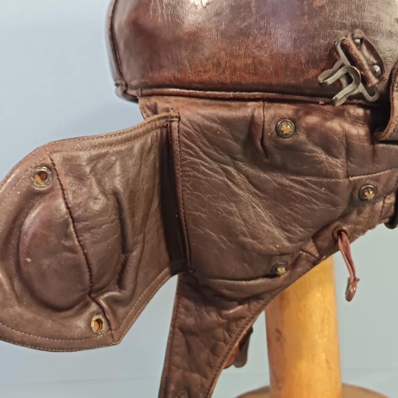 CASQUE DE PILOTE AVIATION 1940 EN CUIR GUENEAU AIRAILE OU ZINSZNER