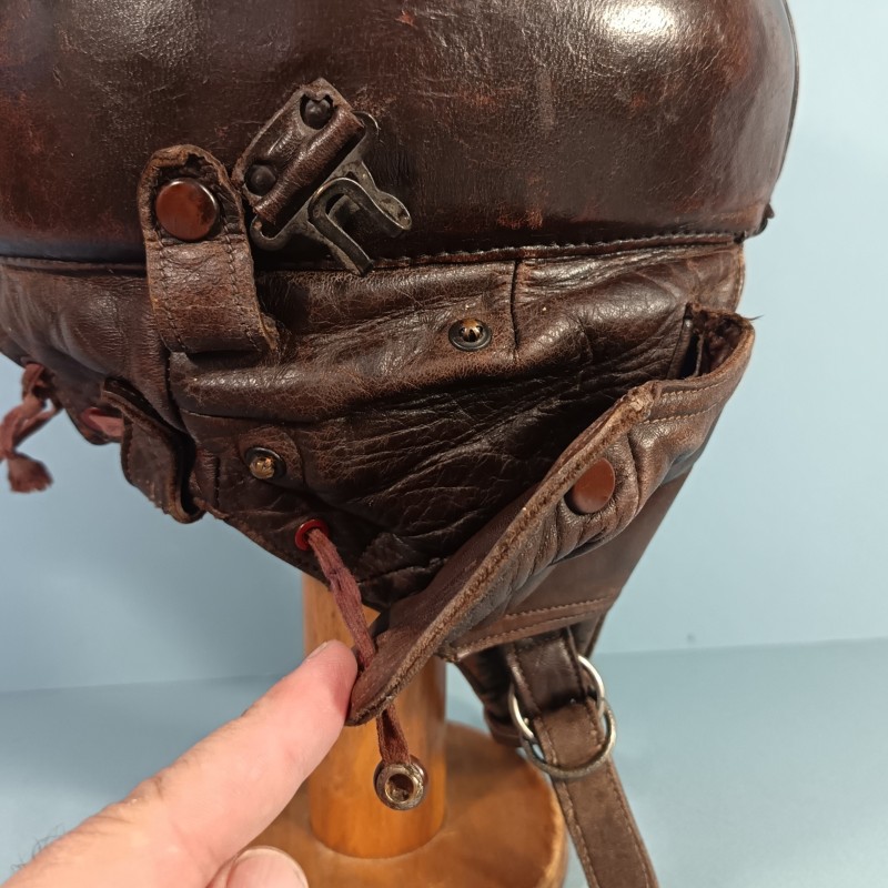 CASQUE DE PILOTE AVIATION 1940 EN CUIR GUENEAU AIRAILE OU ZINSZNER