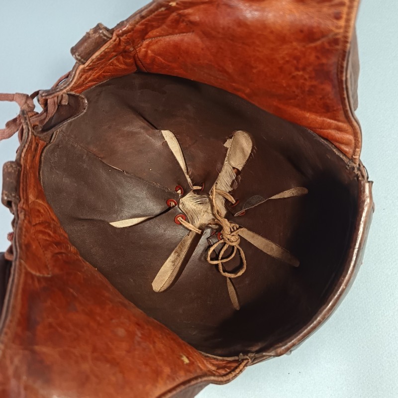 CASQUE DE PILOTE AVIATION 1940 EN CUIR GUENEAU AIRAILE OU ZINSZNER