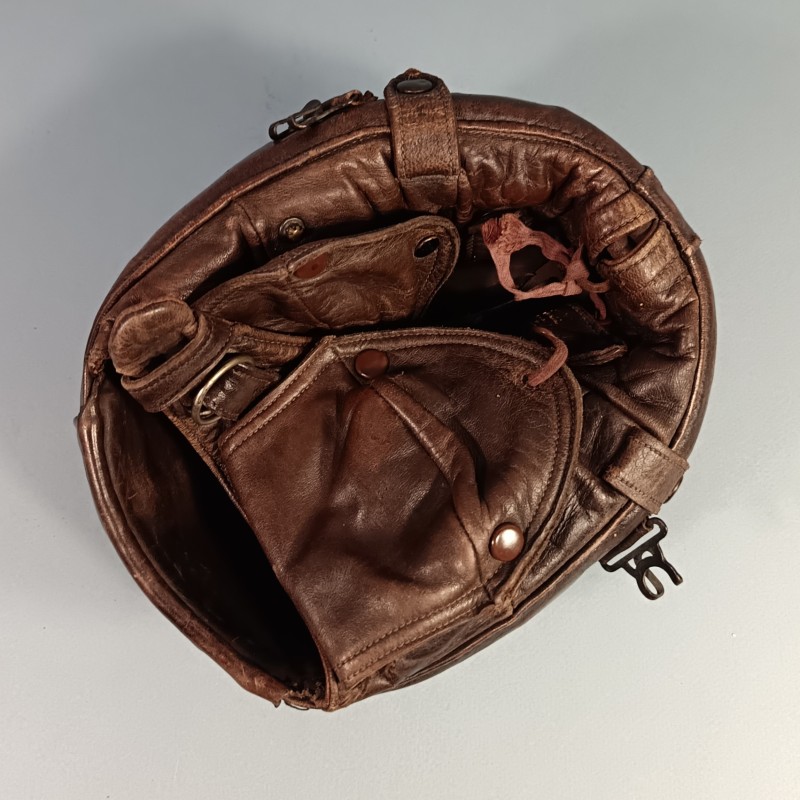 CASQUE DE PILOTE AVIATION 1940 EN CUIR GUENEAU AIRAILE OU ZINSZNER