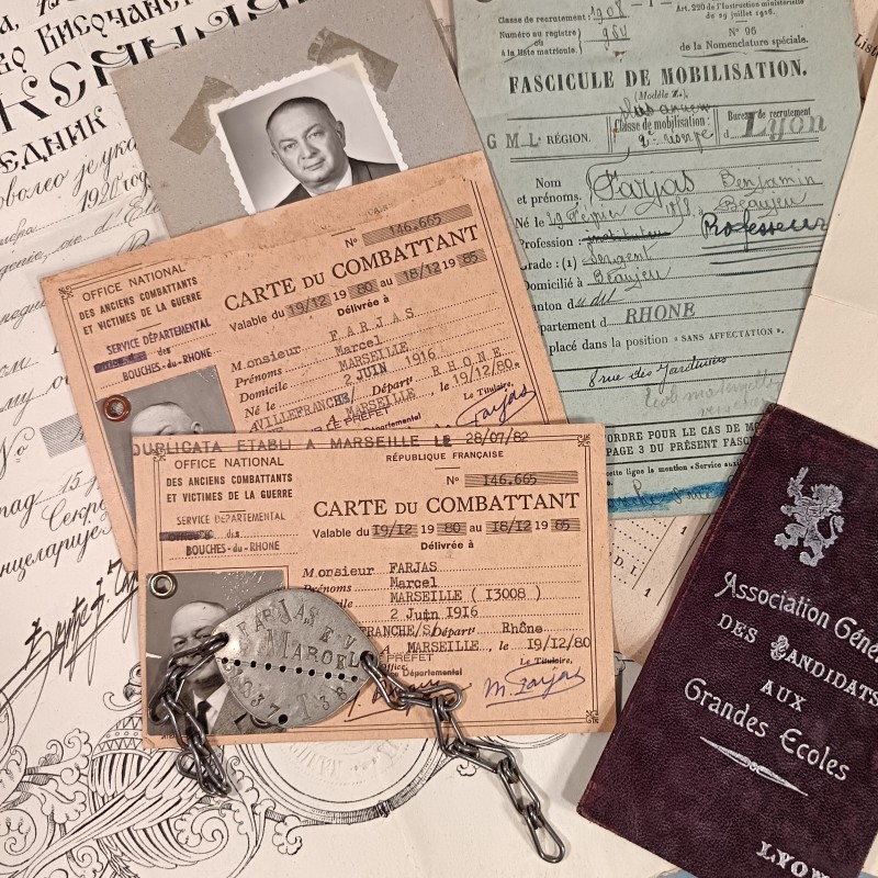 SOUVENIR D'UN CAPORAL DU GENIE ENTRE 1909 ET 1937 LIVRET PAPIER DIPLOMES PHOTOS CERTIFICATS ET PERIODE 1914 1918