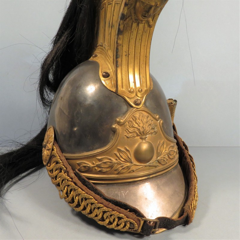 CASQUE D'OFFICIER DE CUIRASSIER DE LA GARDE IMPERIALE MODELE 1854 MODIFIE 1971 SECOND EMPIRE MODIFIE TROISIEME REPUBLIQUE