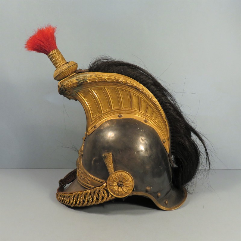 CASQUE D'OFFICIER DE CUIRASSIER DE LA GARDE IMPERIALE MODELE 1854 MODIFIE 1971 SECOND EMPIRE MODIFIE TROISIEME REPUBLIQUE