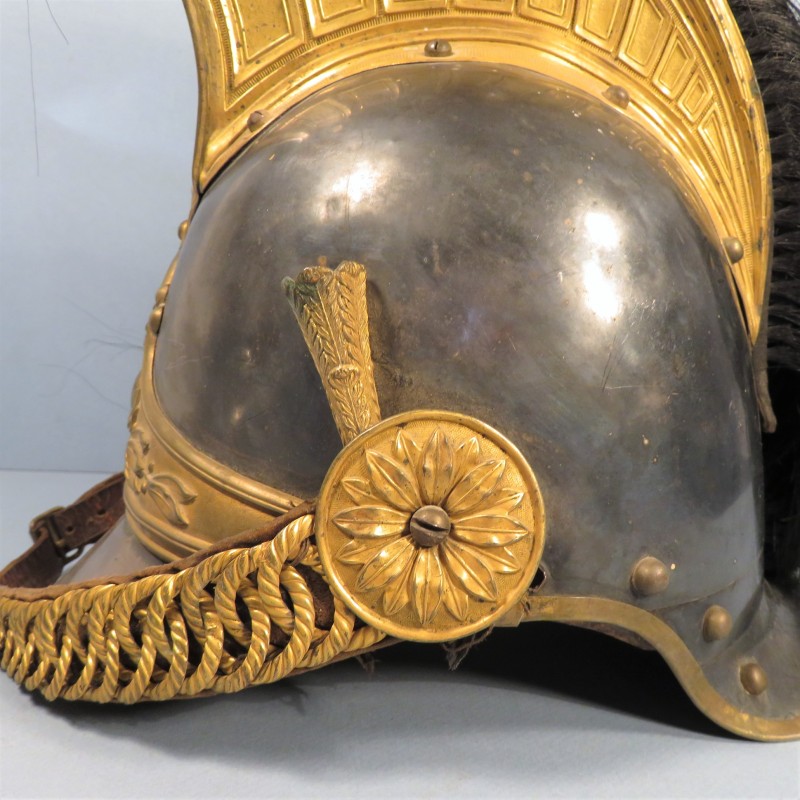 CASQUE D'OFFICIER DE CUIRASSIER DE LA GARDE IMPERIALE MODELE 1854 MODIFIE 1971 SECOND EMPIRE MODIFIE TROISIEME REPUBLIQUE