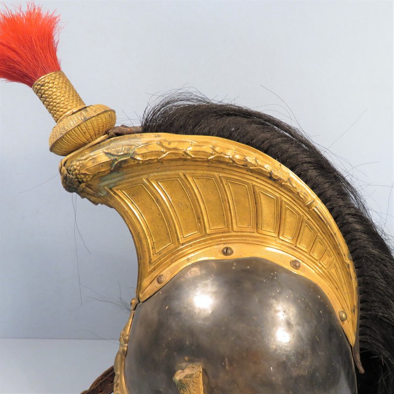 CASQUE D'OFFICIER DE CUIRASSIER DE LA GARDE IMPERIALE MODELE 1854 MODIFIE 1971 SECOND EMPIRE MODIFIE TROISIEME REPUBLIQUE