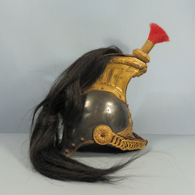 CASQUE D'OFFICIER DE CUIRASSIER DE LA GARDE IMPERIALE MODELE 1854 MODIFIE 1971 SECOND EMPIRE MODIFIE TROISIEME REPUBLIQUE