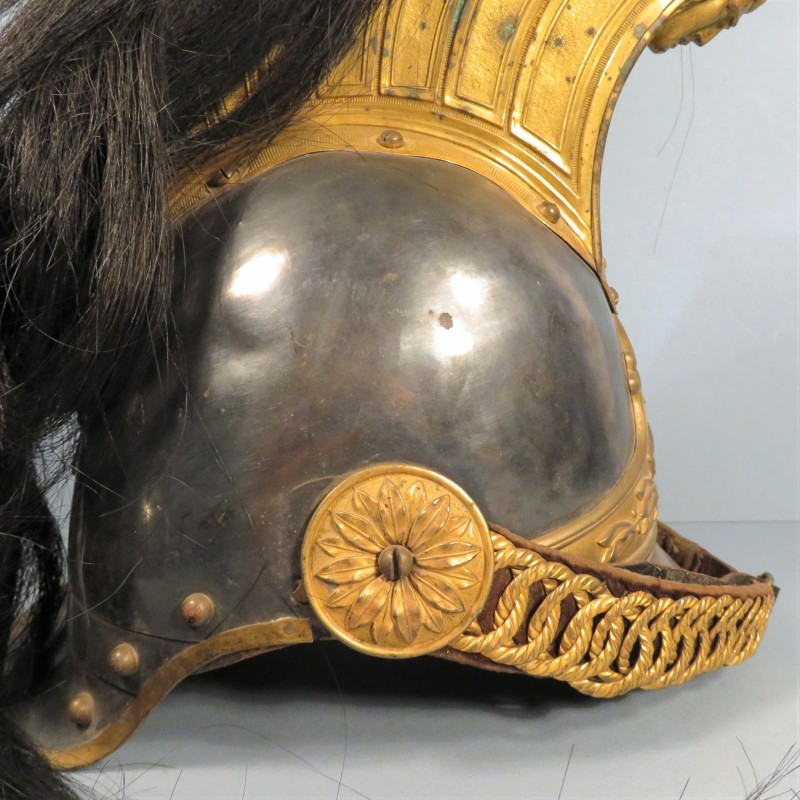 CASQUE D'OFFICIER DE CUIRASSIER DE LA GARDE IMPERIALE MODELE 1854 MODIFIE 1971 SECOND EMPIRE MODIFIE TROISIEME REPUBLIQUE