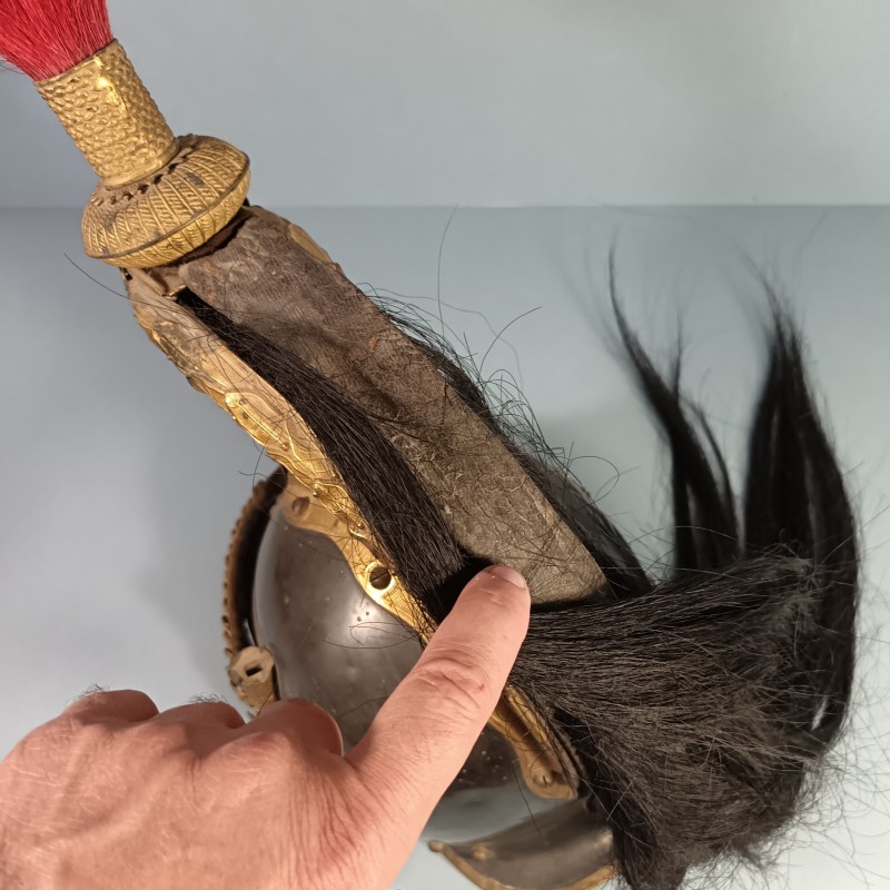 CASQUE D'OFFICIER DE CUIRASSIER DE LA GARDE IMPERIALE MODELE 1854 MODIFIE 1971 SECOND EMPIRE MODIFIE TROISIEME REPUBLIQUE