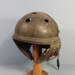 CASQUE DE TANKISTE US MODELE 1938-41 FABRICAN WILSON ATH GOODS MFG AVEC SES ECOUTEURS R14 ENSEMBLE JUS DE GRENIER
