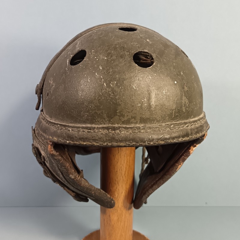 CASQUE DE TANKISTE US MODELE 1938-41 FABRICAN WILSON ATH GOODS MFG AVEC SES ECOUTEURS R14 ENSEMBLE JUS DE GRENIER