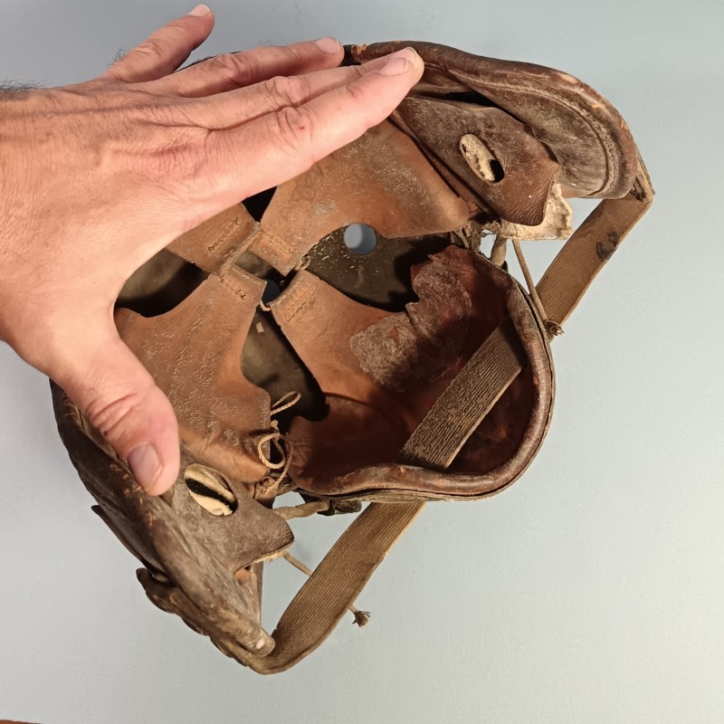 CASQUE DE TANKISTE US MODELE 1938-41 FABRICAN WILSON ATH GOODS MFG AVEC SES ECOUTEURS R14 ENSEMBLE JUS DE GRENIER