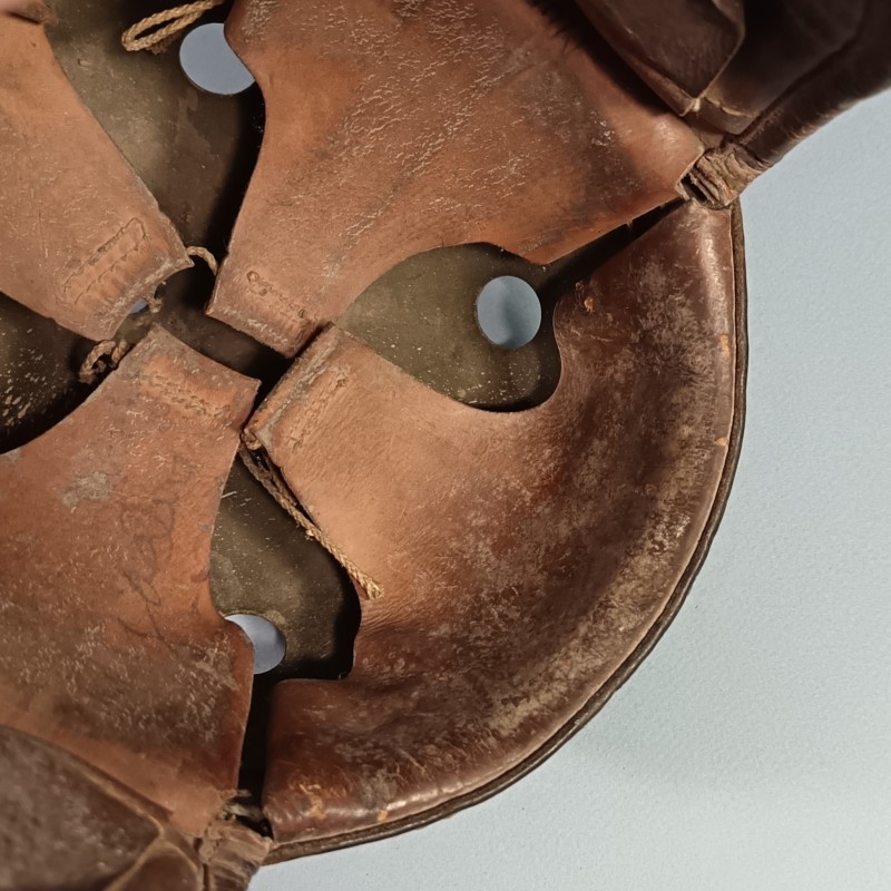 CASQUE DE TANKISTE US MODELE 1938-41 FABRICAN WILSON ATH GOODS MFG AVEC SES ECOUTEURS R14 ENSEMBLE JUS DE GRENIER