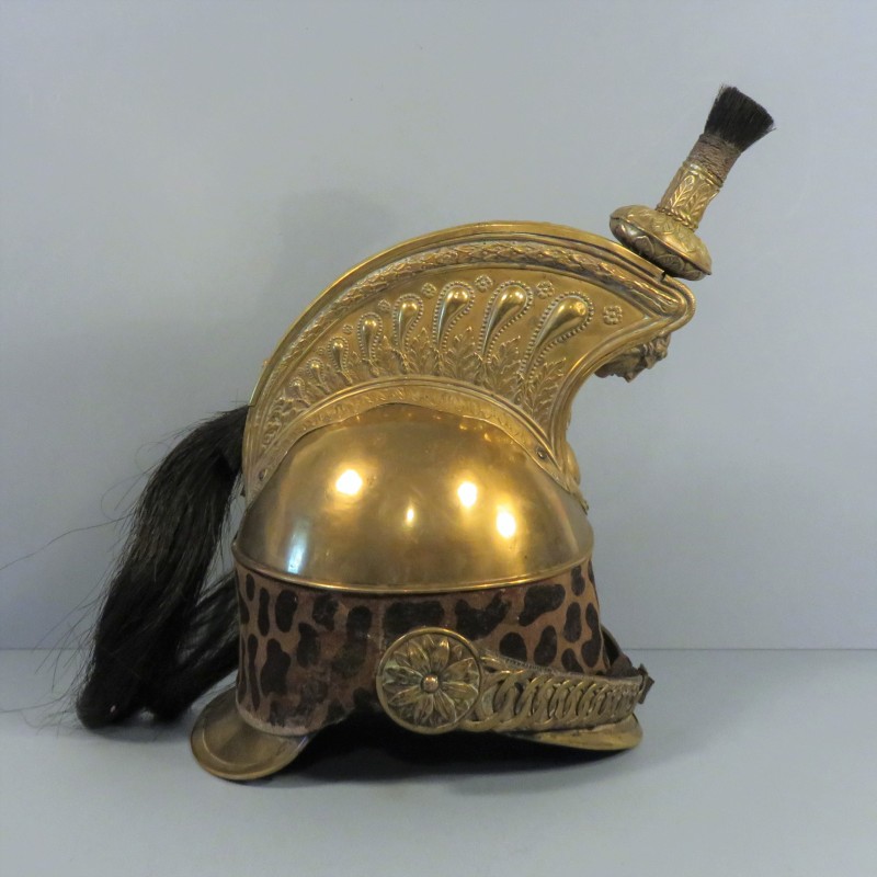 CASQUE TROUPE DE DRAGON MODELE 1858 DATE 1971 SECOND EMPIRE DEBUT TROISIEME REPUBLIQUE 100 % DANS SON JUS