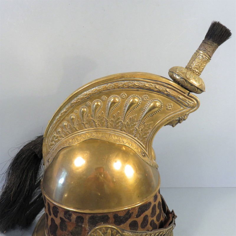CASQUE TROUPE DE DRAGON MODELE 1858 DATE 1971 SECOND EMPIRE DEBUT TROISIEME REPUBLIQUE 100 % DANS SON JUS
