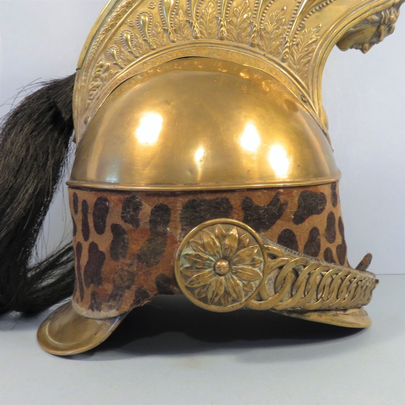 CASQUE TROUPE DE DRAGON MODELE 1858 DATE 1971 SECOND EMPIRE DEBUT TROISIEME REPUBLIQUE 100 % DANS SON JUS