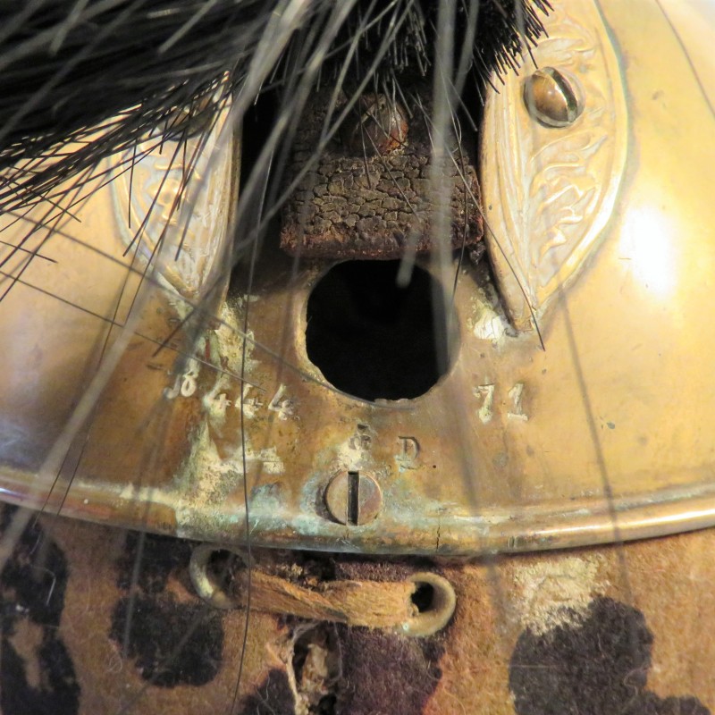 CASQUE TROUPE DE DRAGON MODELE 1858 DATE 1971 SECOND EMPIRE DEBUT TROISIEME REPUBLIQUE 100 % DANS SON JUS