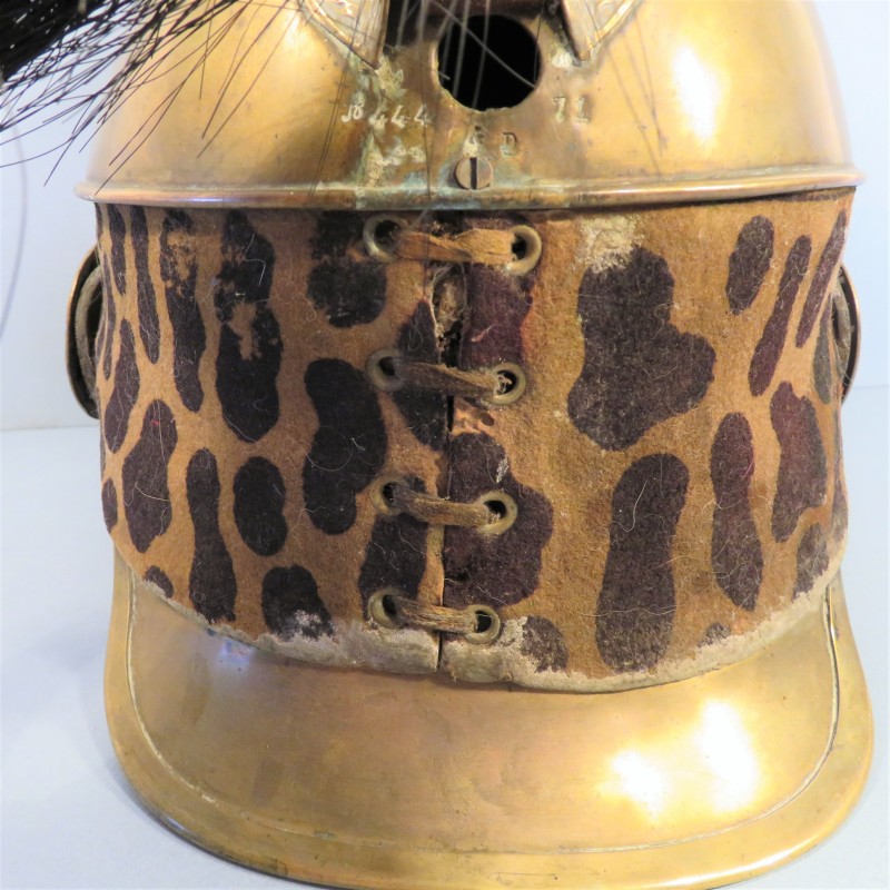 CASQUE TROUPE DE DRAGON MODELE 1858 DATE 1971 SECOND EMPIRE DEBUT TROISIEME REPUBLIQUE 100 % DANS SON JUS
