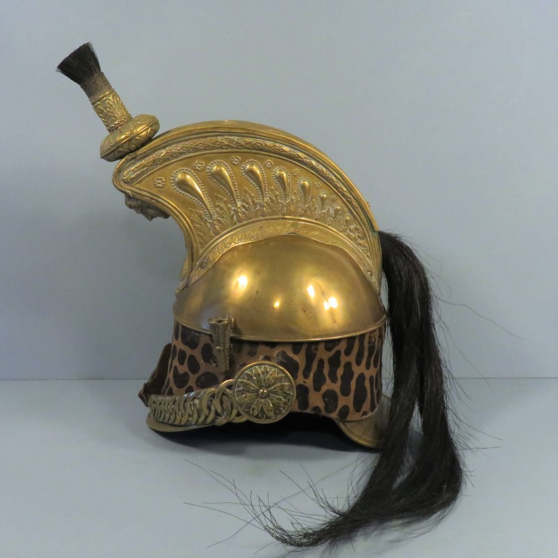CASQUE TROUPE DE DRAGON MODELE 1858 DATE 1971 SECOND EMPIRE DEBUT TROISIEME REPUBLIQUE 100 % DANS SON JUS