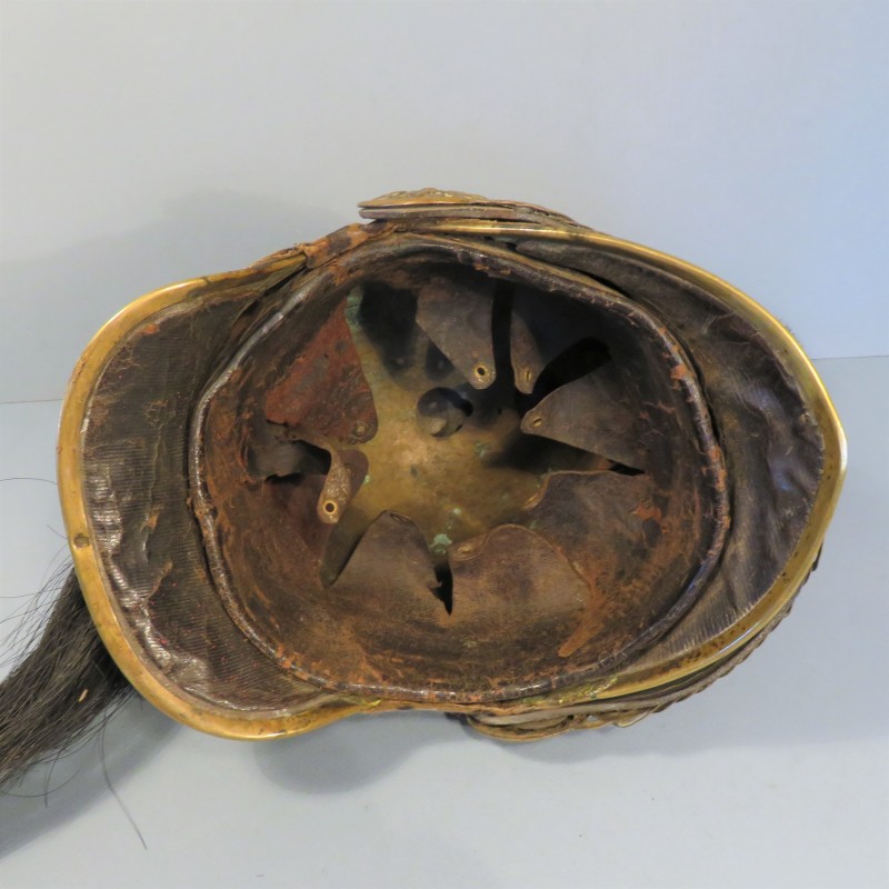 CASQUE TROUPE DE DRAGON MODELE 1858 DATE 1971 SECOND EMPIRE DEBUT TROISIEME REPUBLIQUE 100 % DANS SON JUS