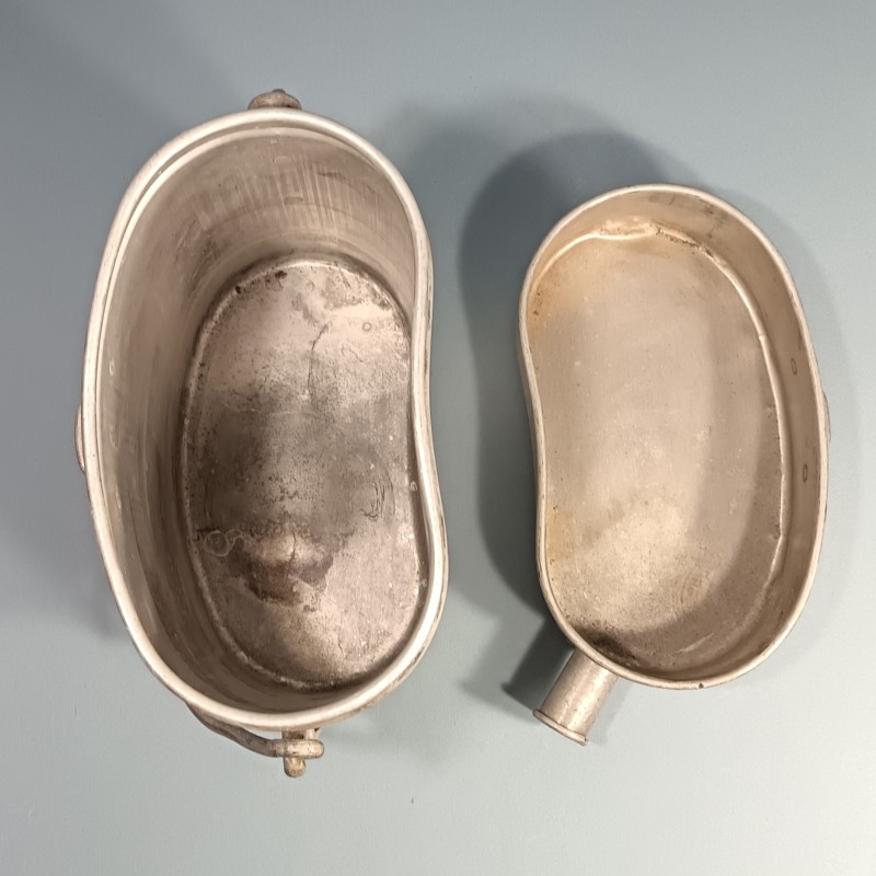 GAMMELE COLLECTIVE OU BOUTHEON BOUTEILLON EN ALUMINIUM FABRICATION 1945 1950 MARQUAGE 1ère COMPAGNIE