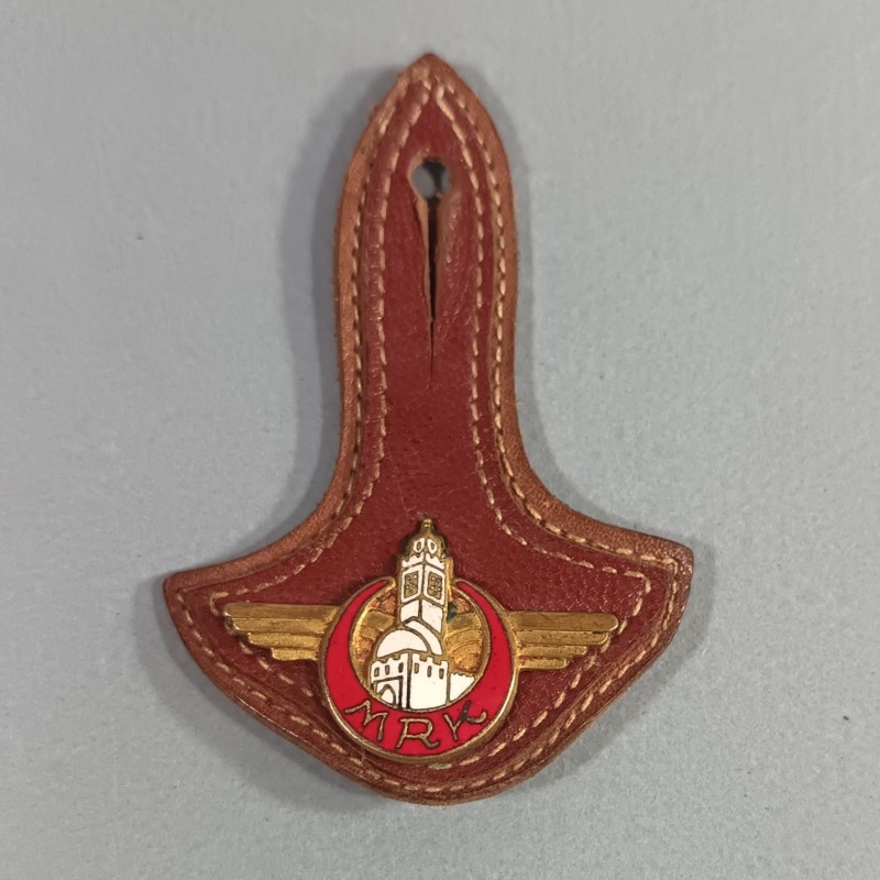 INSIGNE MILITAIRE AVIATION BASE ECOLE DE MARRAKECH SUR SON CUIR FABRICATION DRAGO PARIS