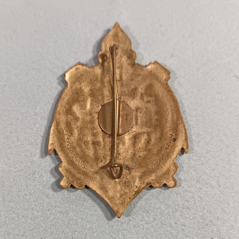 INSIGNE MILITAIRE 10 ème RAC 1689 REGIMENT D'ARTILLERIE COLONIALE FABRICATION ARTHUS BERTRAND PARIS DEPOSE ANNEES 1930-40