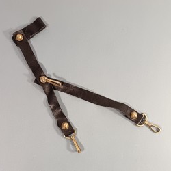 SUSPENTE BELIERE DOUBLE POUR SABRE MODELE F1 ECOLE MILITAIRE ESM ST CYR EN CUIR AVEC MOUSQUETONS ET CROCHET DE SABRE