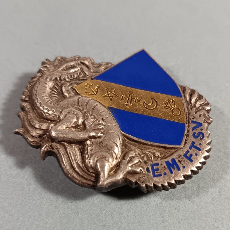 INSIGNE MILITAIRE EMFTSV ETAT MAJOR FORCES TERRESTRES SUD VIETNAM FABRICANT ARTHUS BERTRAND PARIS G938