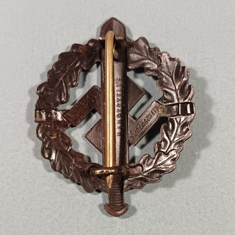 ALLEMAGNE INSIGNE DE SPORT SA BADGE DE POITRINE ALLEMAND SECONDE GUERRE FAB NUMEROTEE BERG & NOTE A.B. LUDENSCHEID