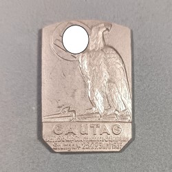 ALLEMAGNE INSIGNE DE JOURNEE DU NSDAP 25-27 JUIN 1937 FABRICATION SECONDE GUERRE FR. ZIMMERMANN STUTTGART HAUTEUR 4.3 cm GAUTAG