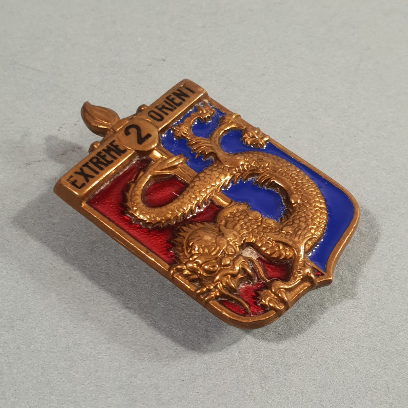 Insigne fabrication locale Brigade marine extrême orient guerre d'Indochine - Insignes - Pucelles - Fourragères (12381168